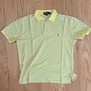 Polo by Ralph Lauren Men’s Mesium Yellow and Blue Striped Polo Shirt